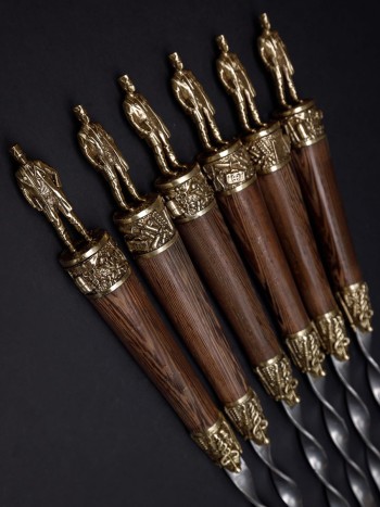 Набор из 6 шампуров "Доктор" в колчане, венге, бронза