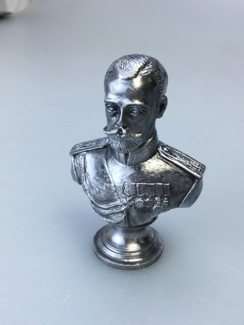 Бюст Николая II, олово (10 см)