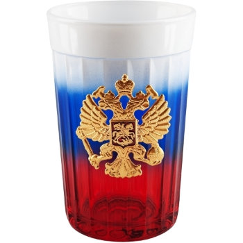 Гранёный стакан "Российский" с оловянным барельефом (250 мл)