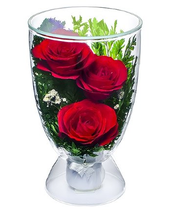 Розы в стекле CuLR (14 х 8,5 х 8,5 см)