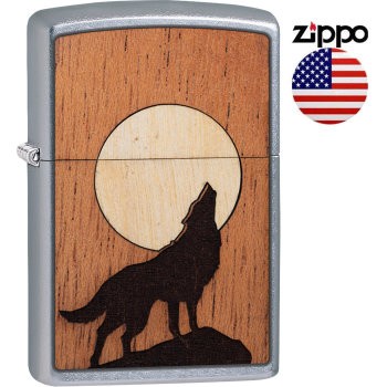 Зажигалка Zippo 49043 Woodchuck Howling Wolf