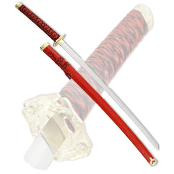Самурайский меч катана ярко-красного цвета (100 см)