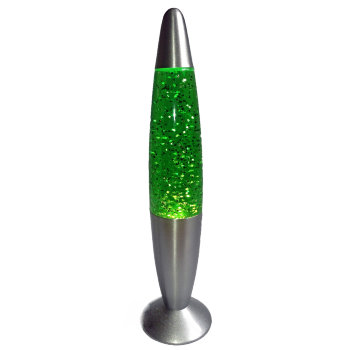 Лава лампа с блёстками зелёного цвета (40 см)