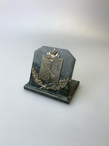 Статуэтка "Герб Петербурга", бронза, змеевик